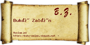 Bukó Zalán névjegykártya